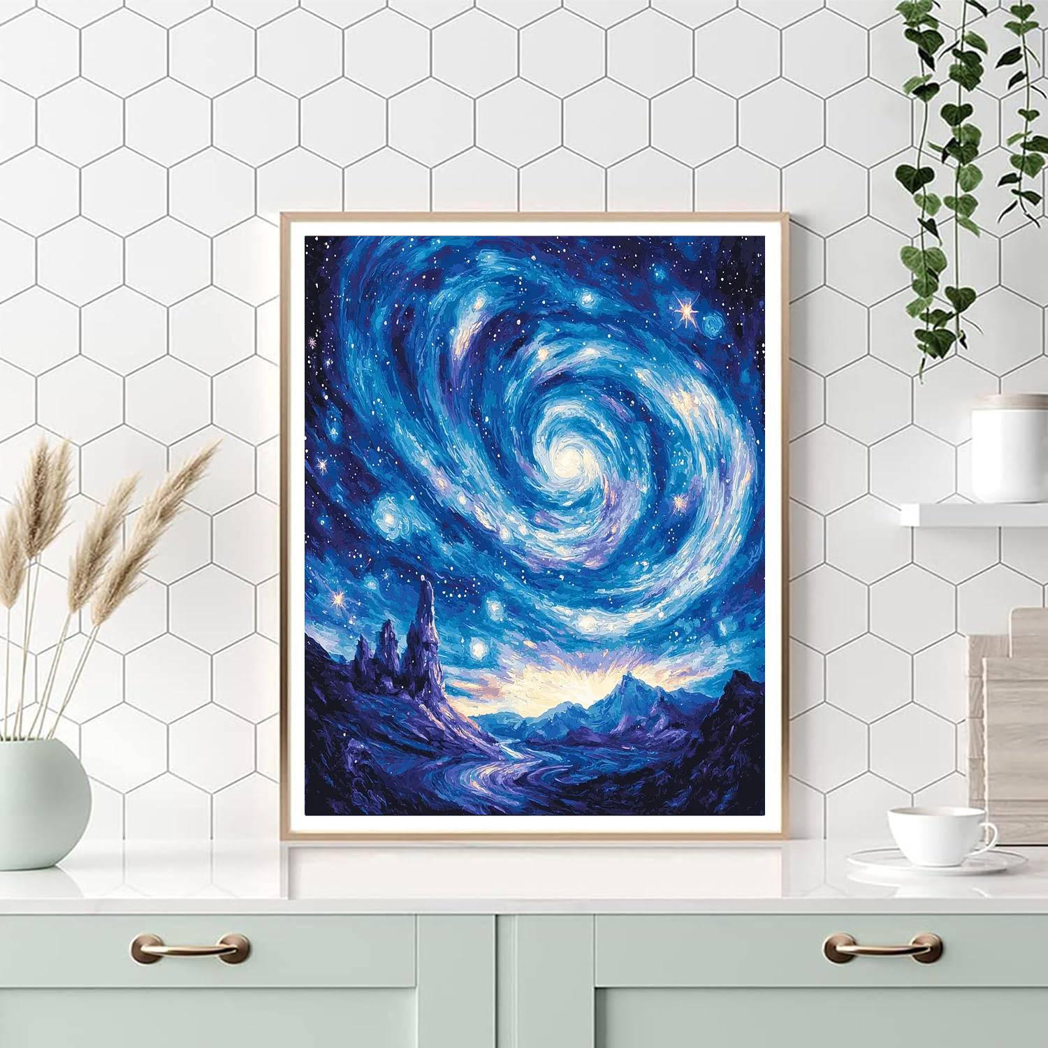 Vincent Van Gogh Inspired Dreamy Galaxy Swirls  Painting Number Kit