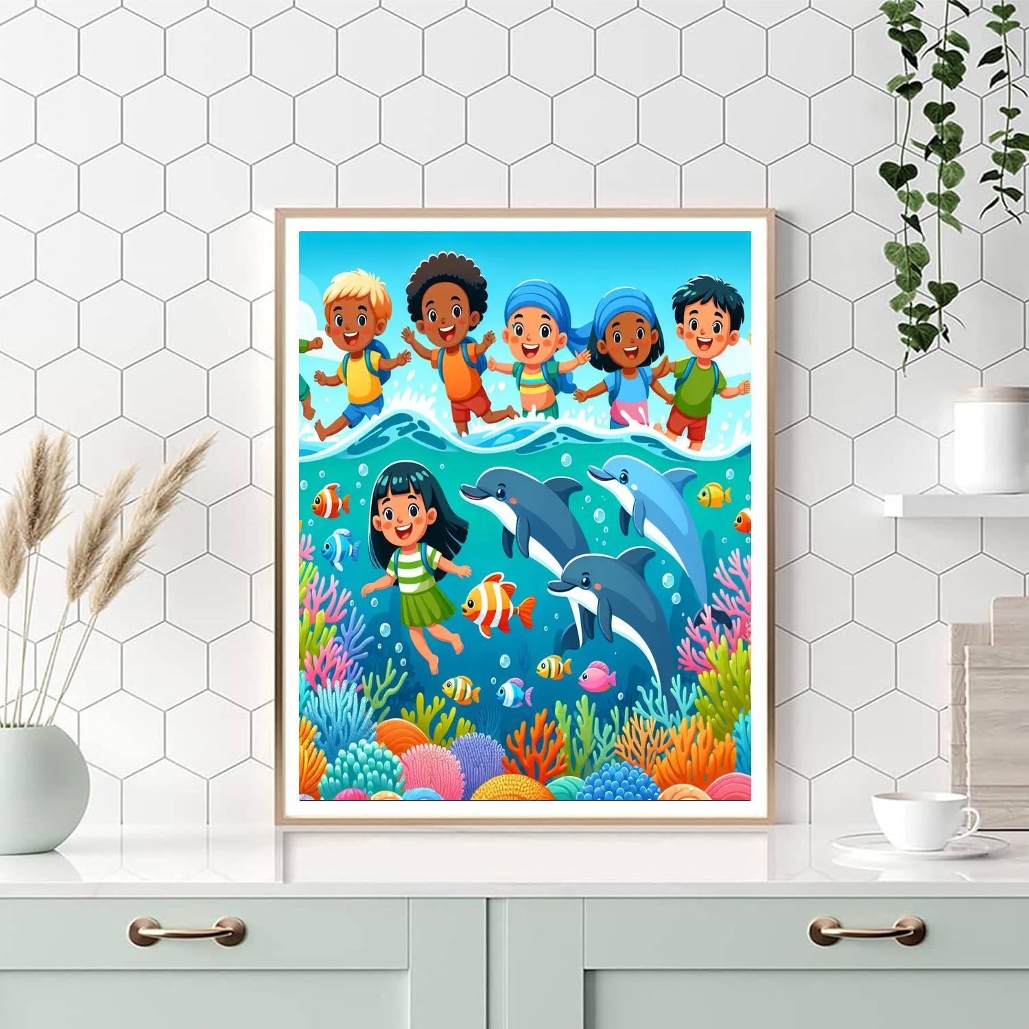 Ocean Adventures With Dolphins Paint By Numbers Kits