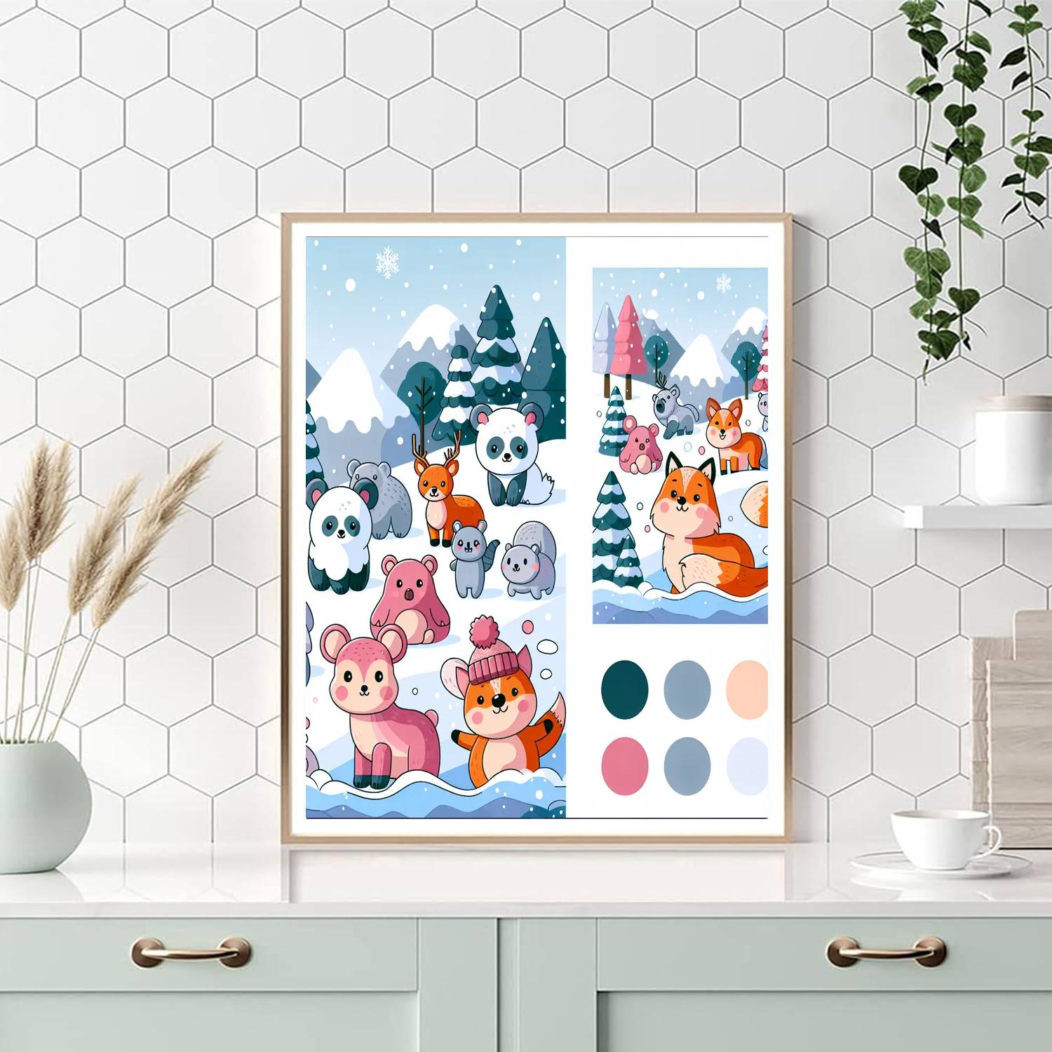 Winter Wildlife Wonderland Paint By Numbers