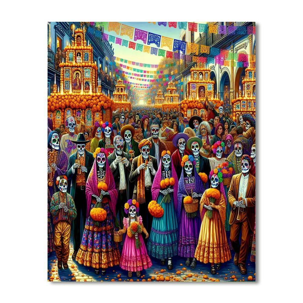 Day Of The Dead In Mexico City - Mexico Painting Number Kit
