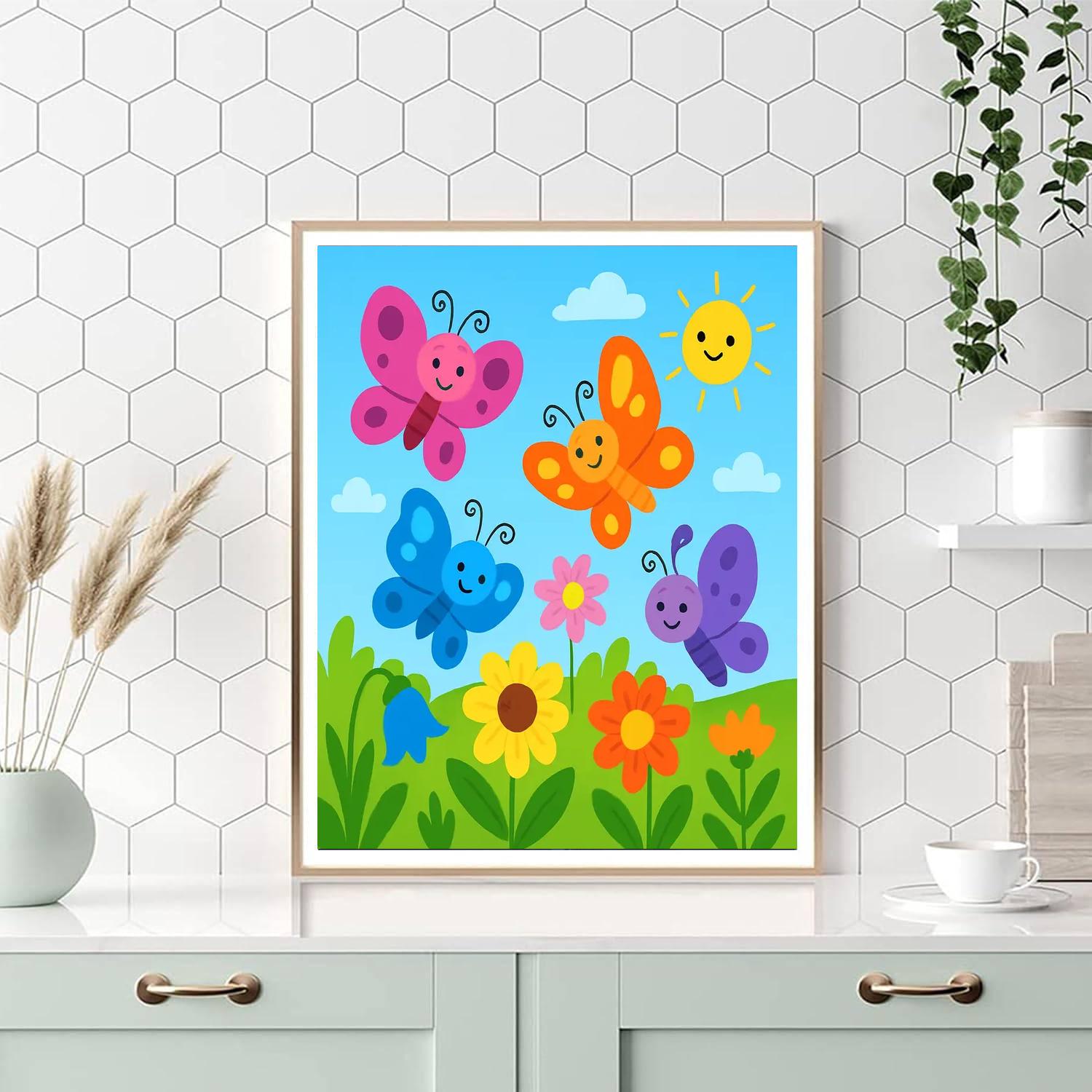 Bright And Breezy Butterfly Garden DIY Paint By Numbers