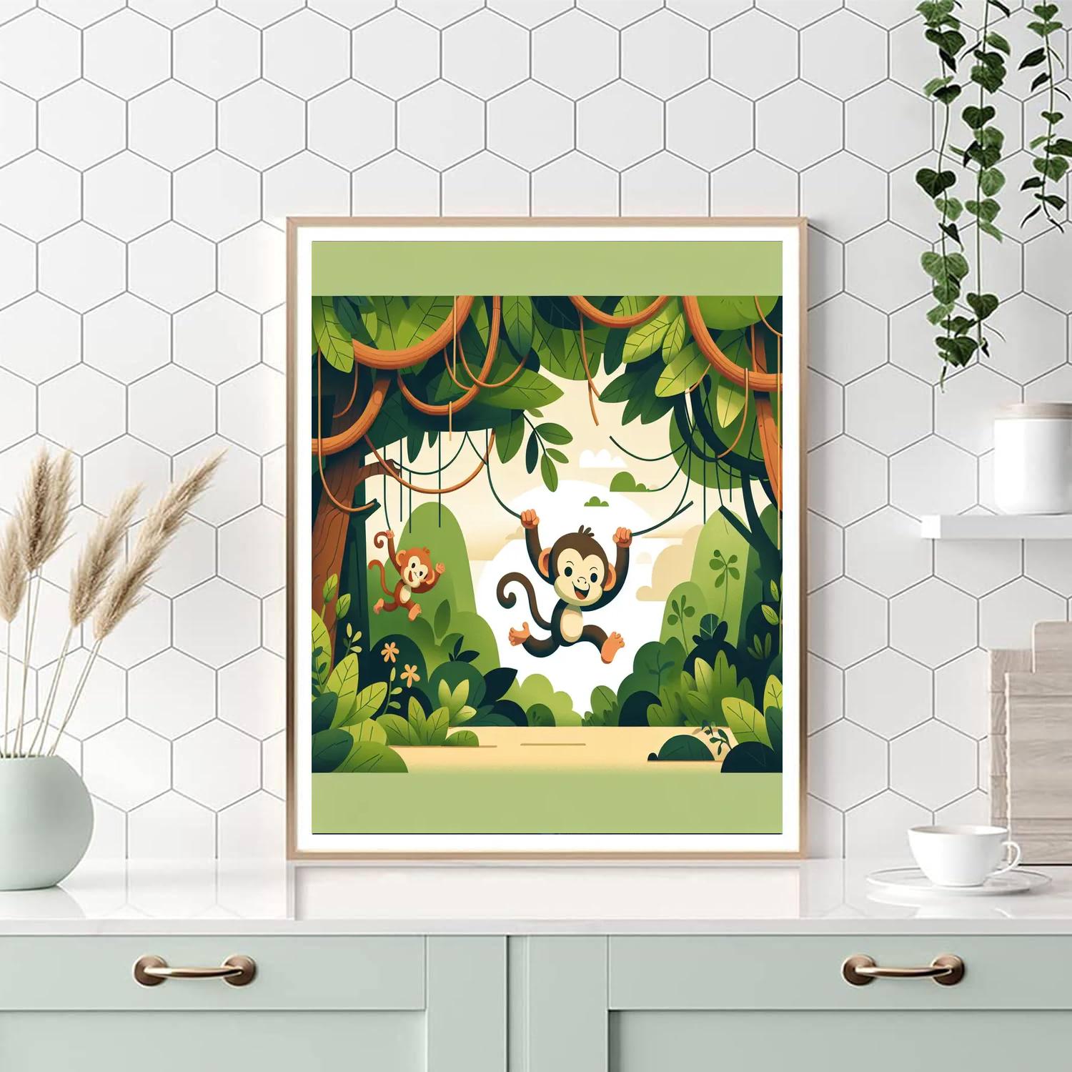 Merry Monkey Madness Number Painting