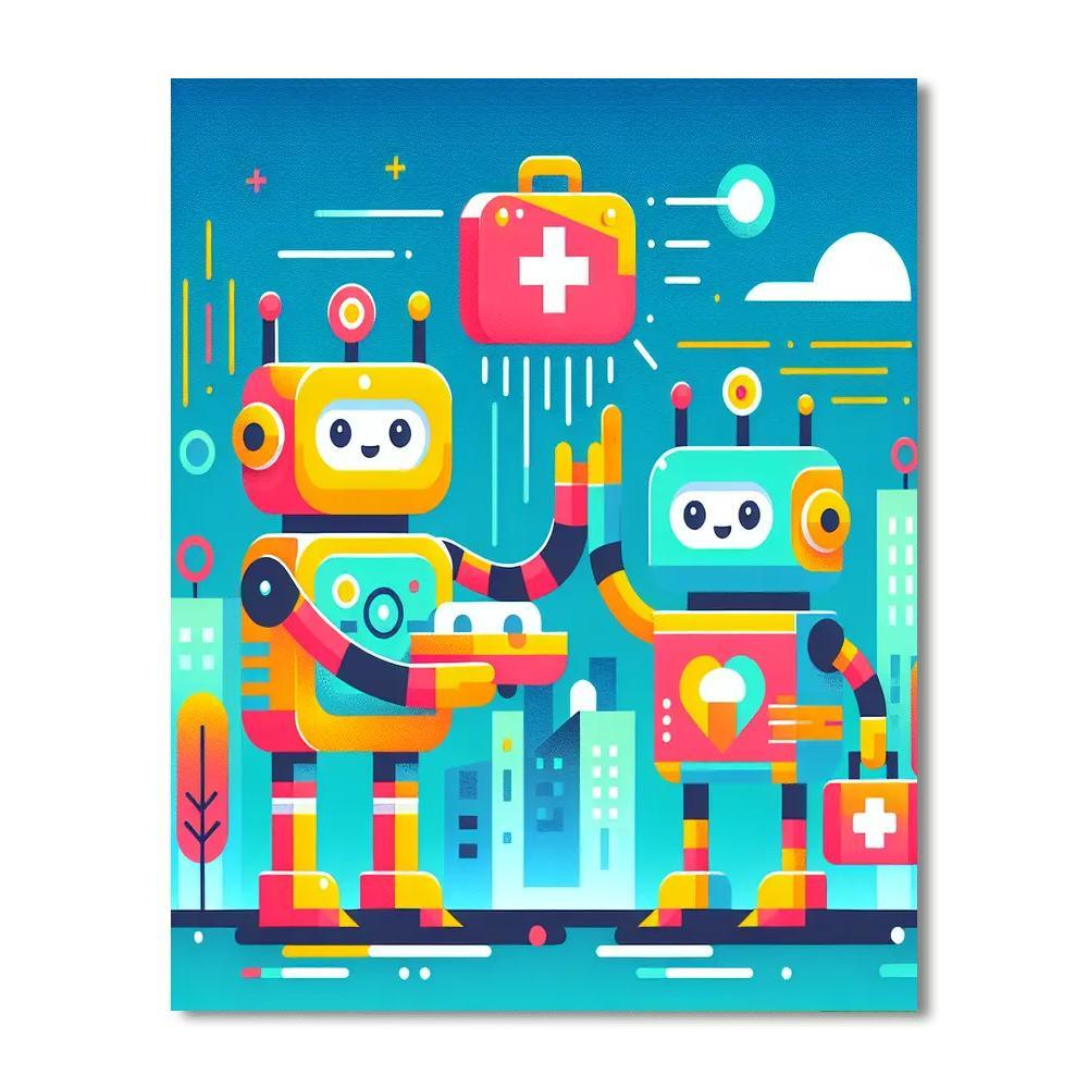 Robot Rescue DIY Paint By Numbers