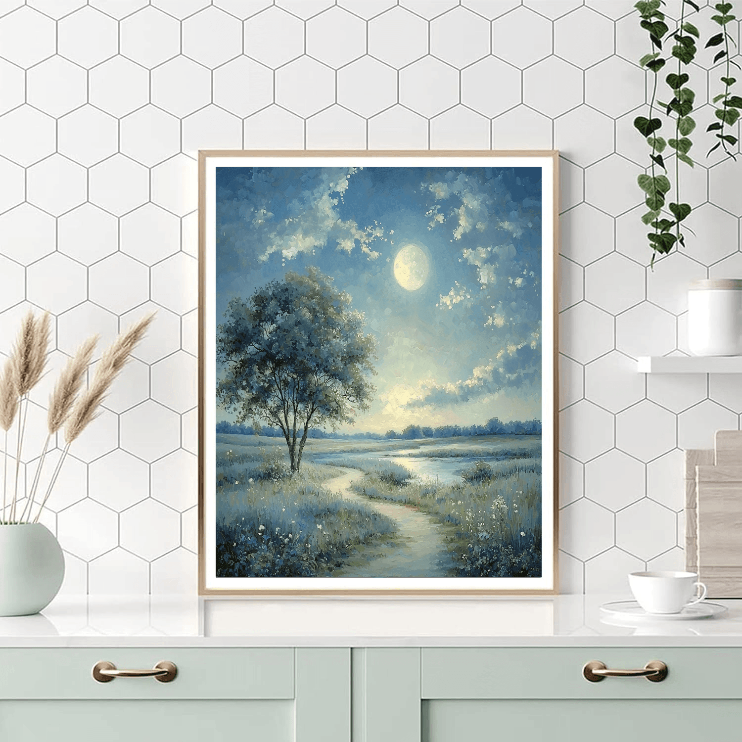 J.M.W. Turner Inspired Mystical Moonlit Landscape - DIY Painting By Numbers Kit