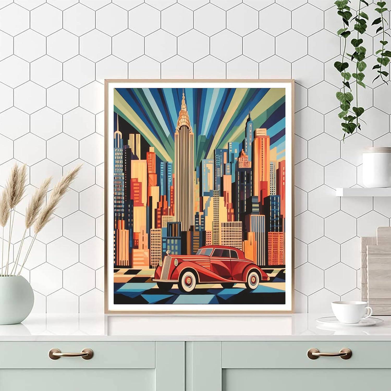 Tamara De Lempicka Inspired Art Deco Skyline  Paint By Numbers