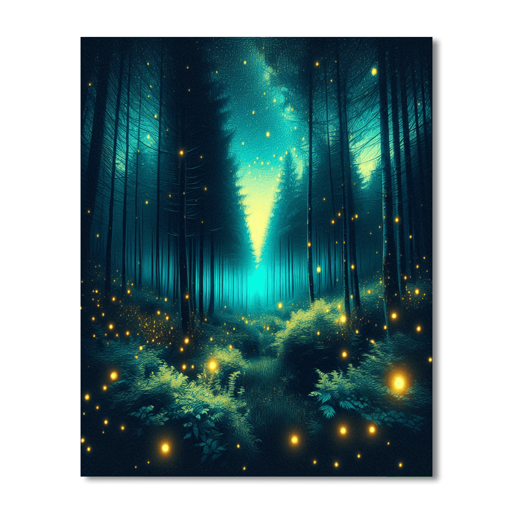 Mystical Forest Night Number Painting