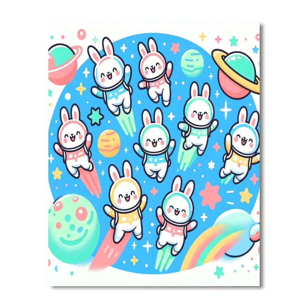Energetic Space Bunnies Painting By Numbers Kit