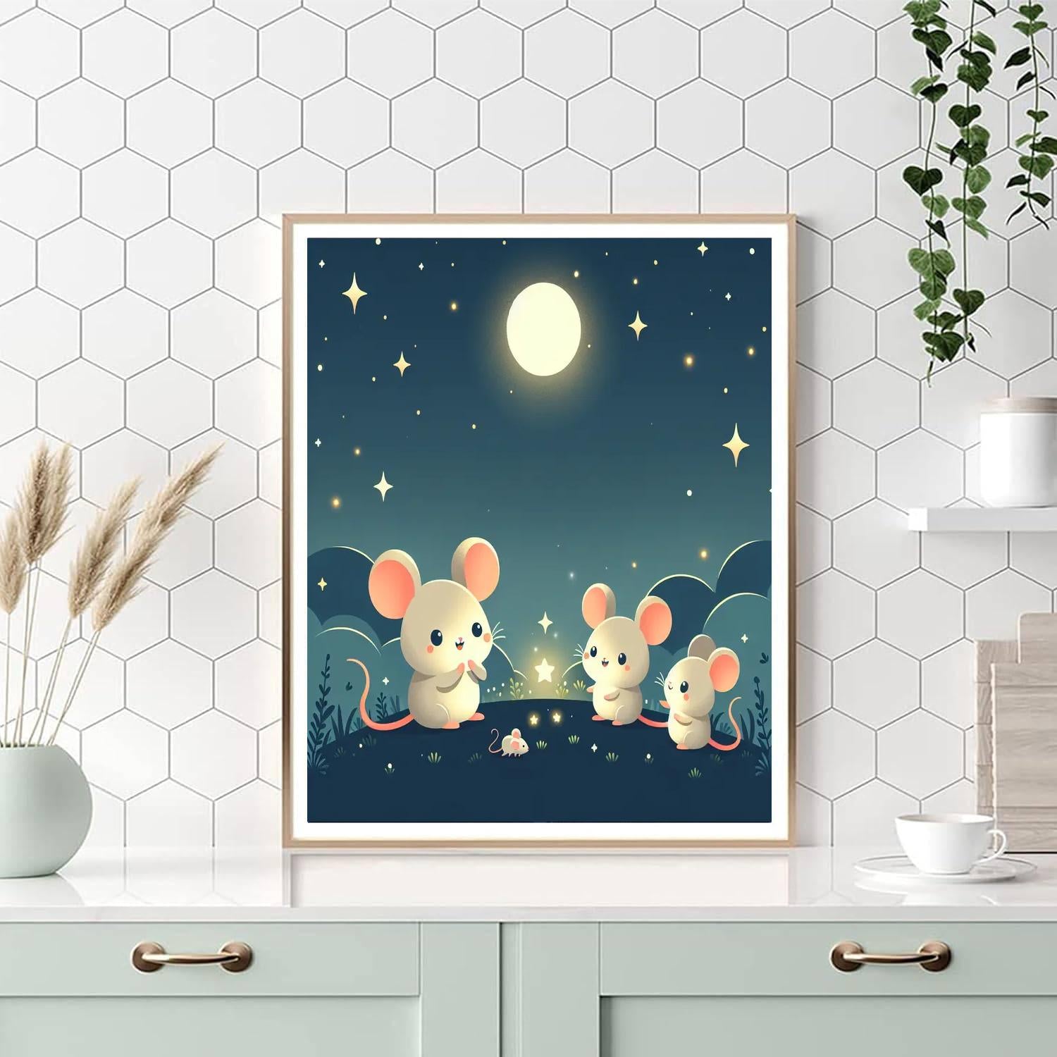 Mystical Moonlit Mice Paint By Numbers Art