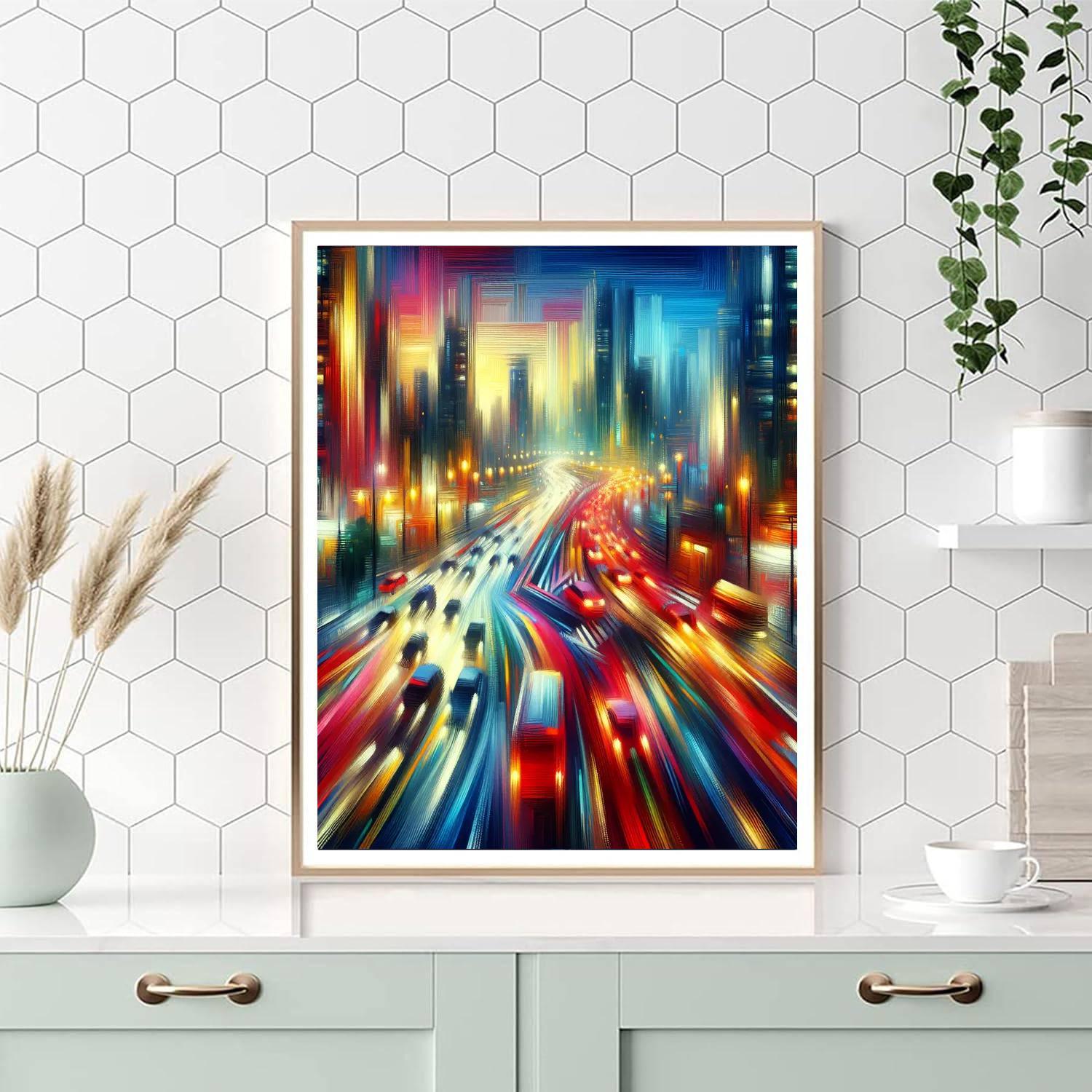 Dynamic City Rush Hour Paint By Number
