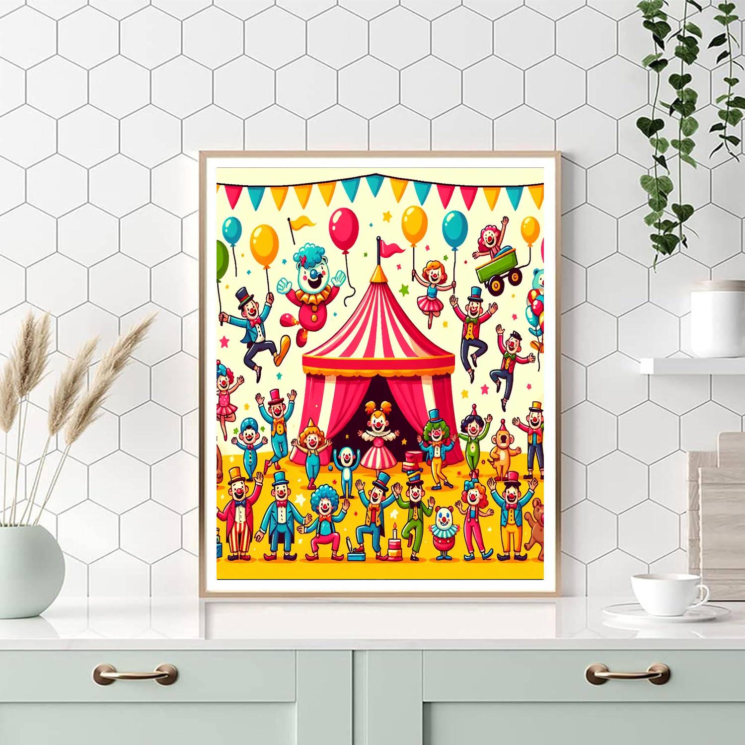 Charming Circus Scene Numbered Painting Kits