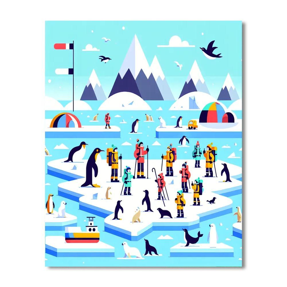 Polar Explorers Expedition Paint By Numbers Art