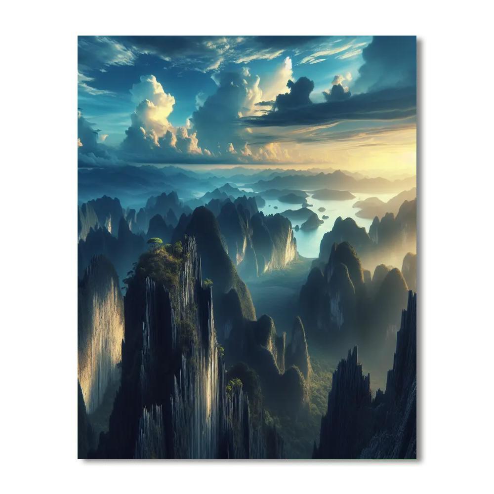 Majestic Cliffside Haven Paint By Numbers