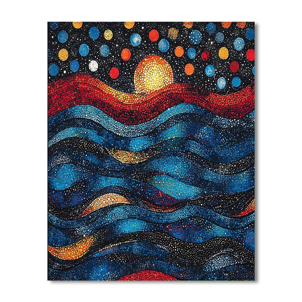Yayoi Kusama Inspired Cosmic Pulse Exploration  Number Painting