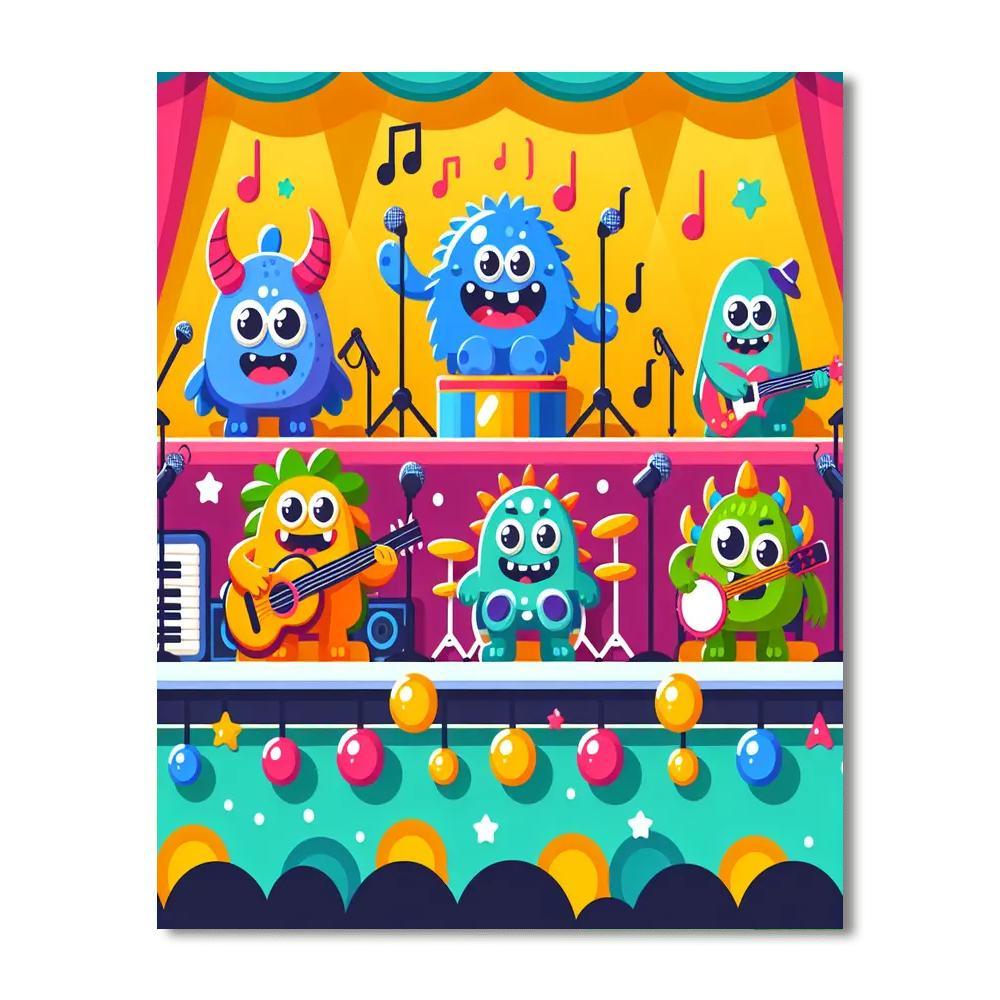 Silly Monster Band Paint By Number