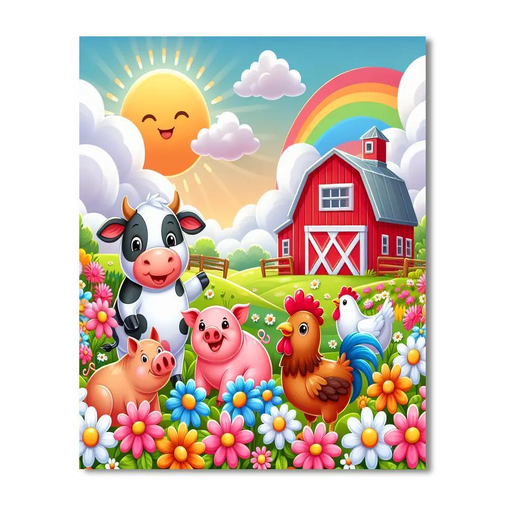 Adorable Farm Life Painting By Numbers Kit