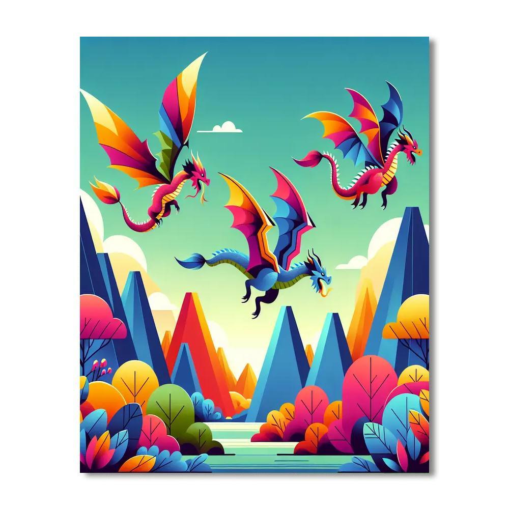 Mystic Dragon Valley Painting By Numbers Kit