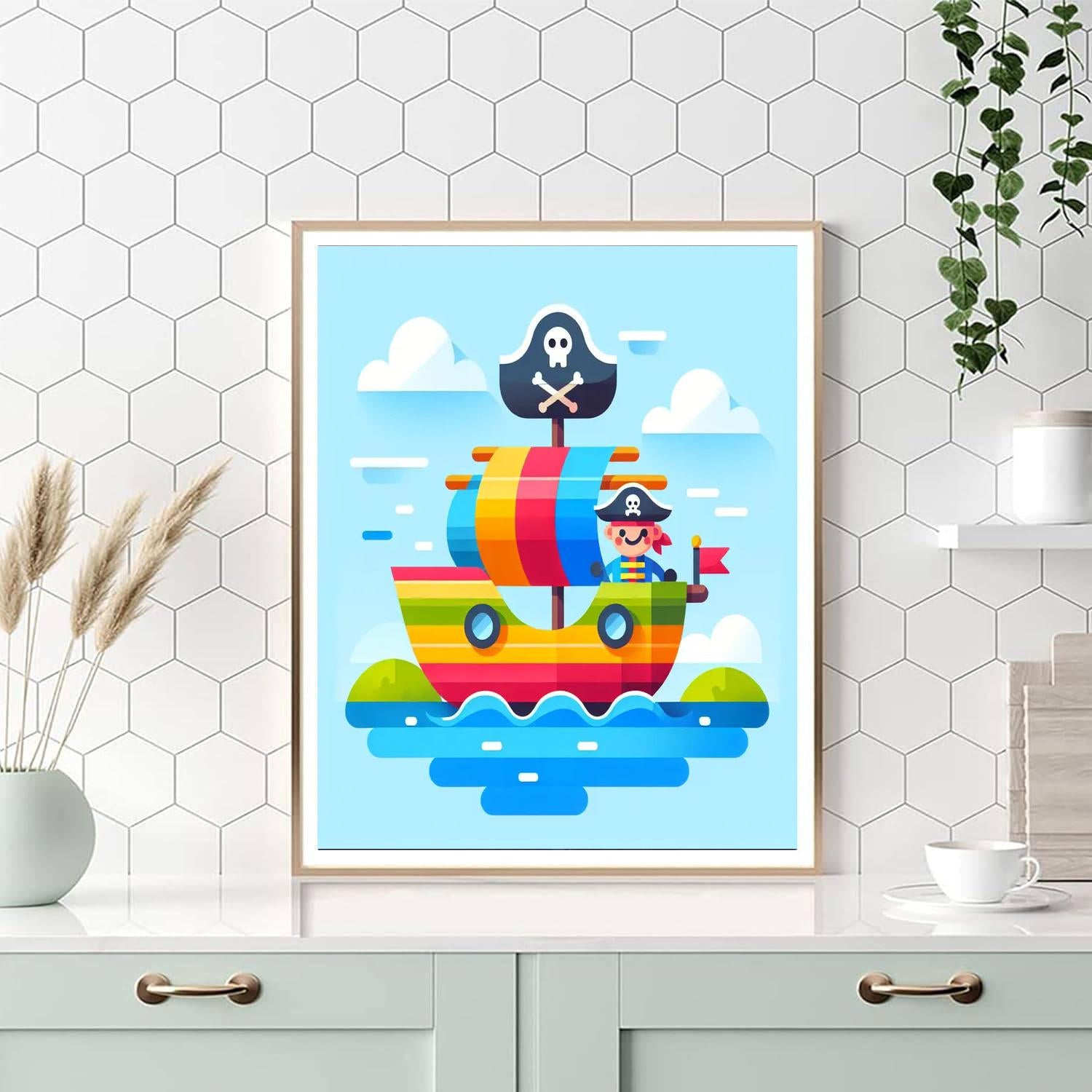 Fantasy Pirate Ship Voyage Paint By Numbers Art