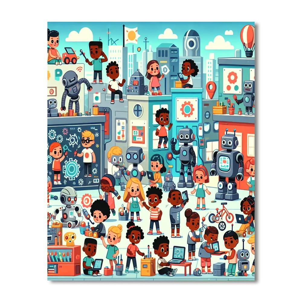 Robot City Challenge Painting Number Kit