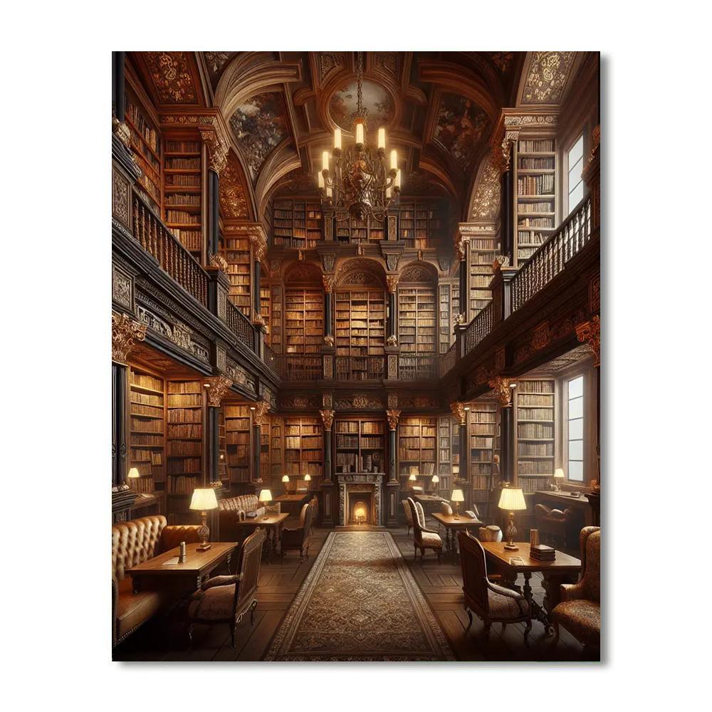 Old-world Library Charm DIY Paint By Numbers