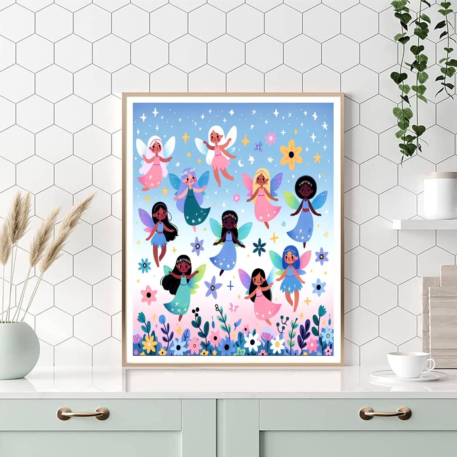 Rainbow Fairy Tales Paint By Numbers Art
