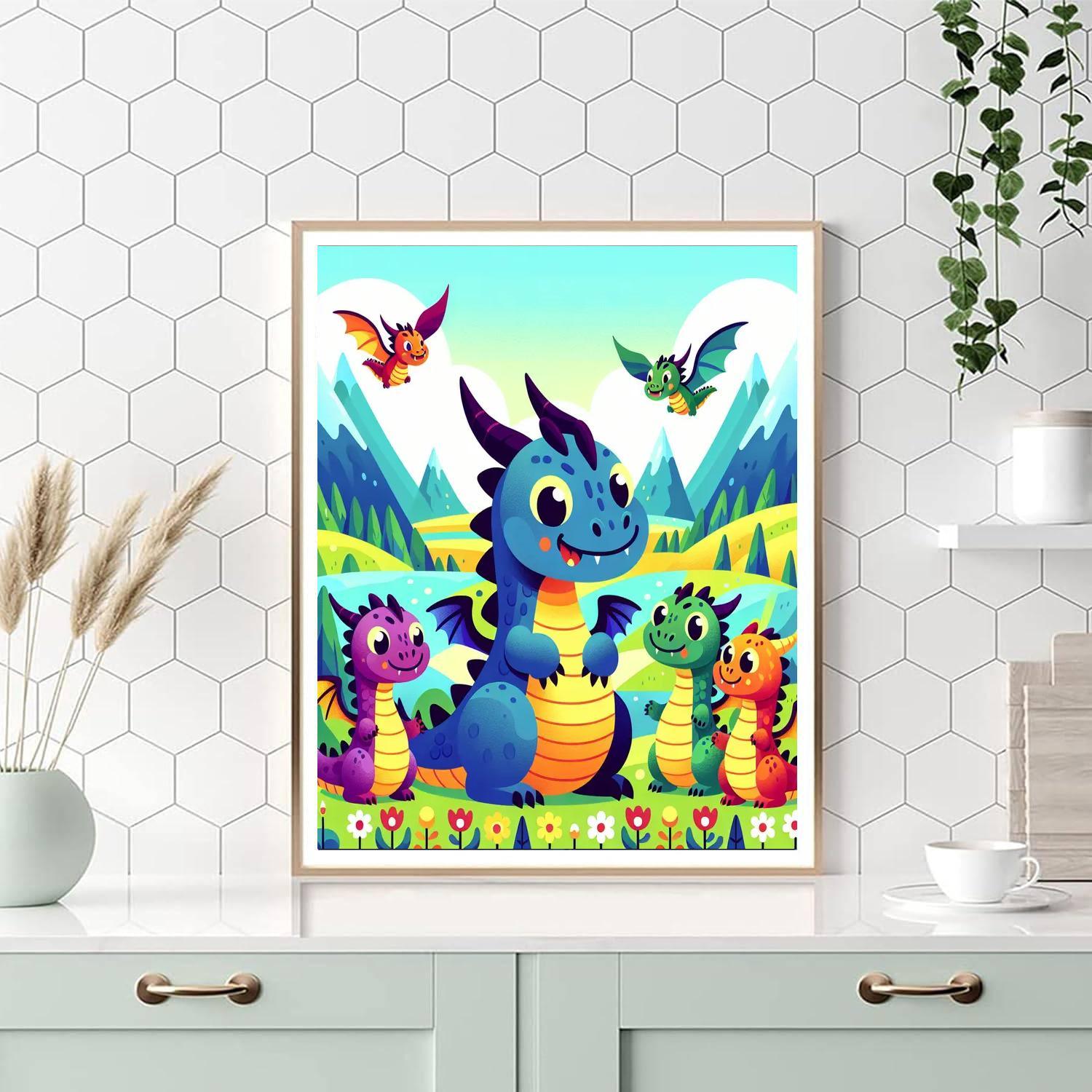 Friendly Dragon World Number Painting