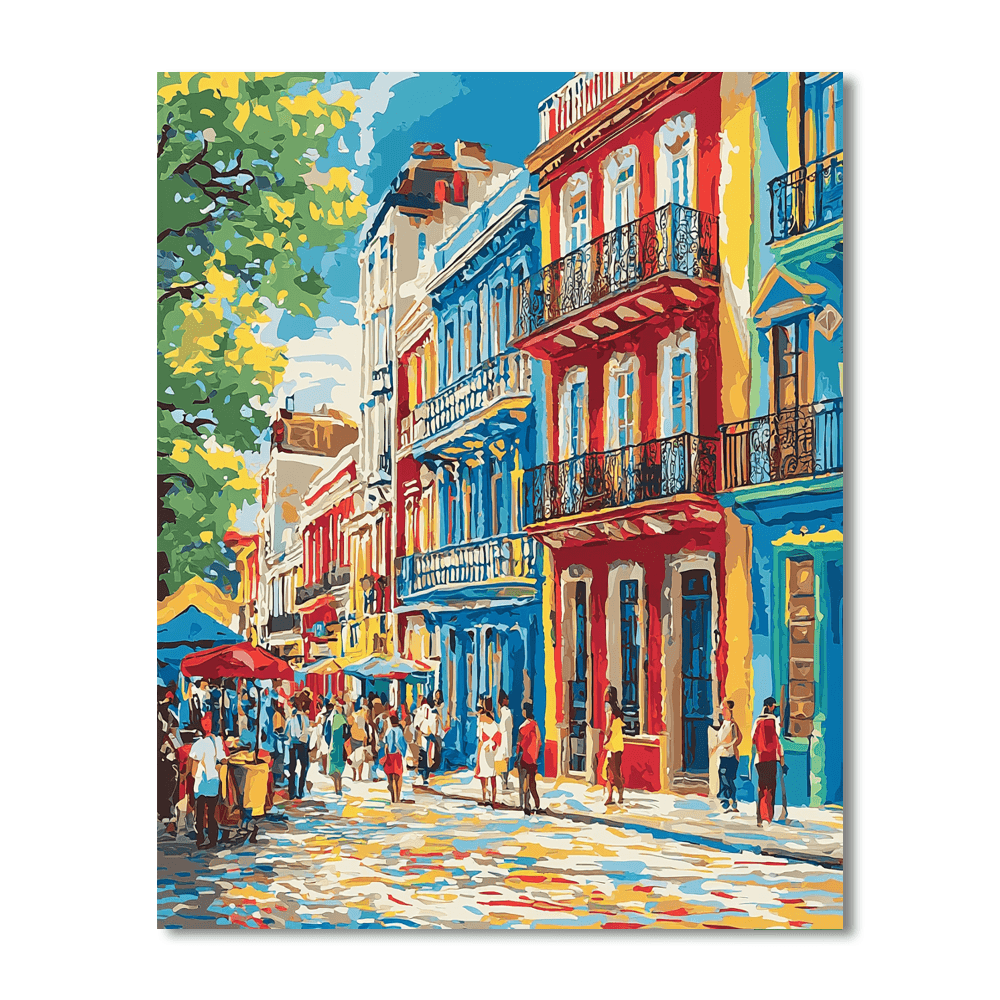 The Colorful Streets Of La Boca, Buenos Aires Painting Number Kit