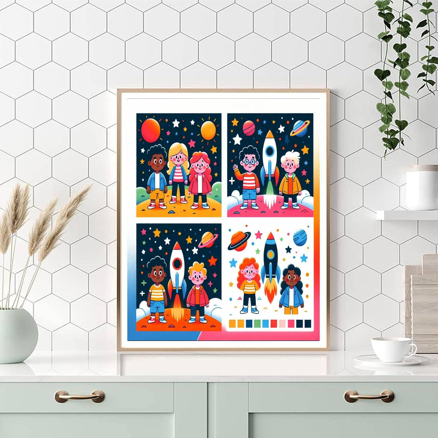 Space Expedition Buddies Number Painting