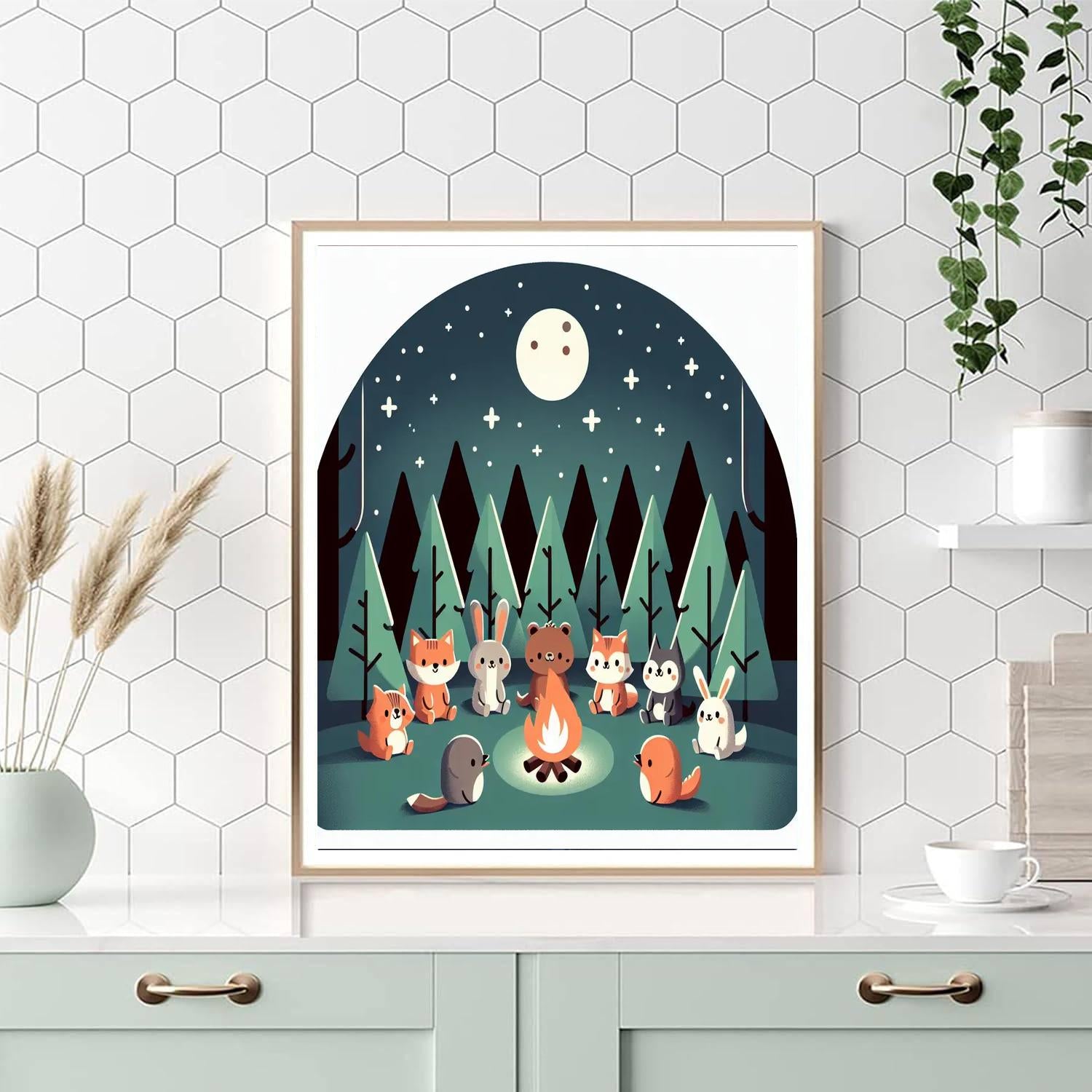 Woodland Critter's Campfire Numbered Painting Kits