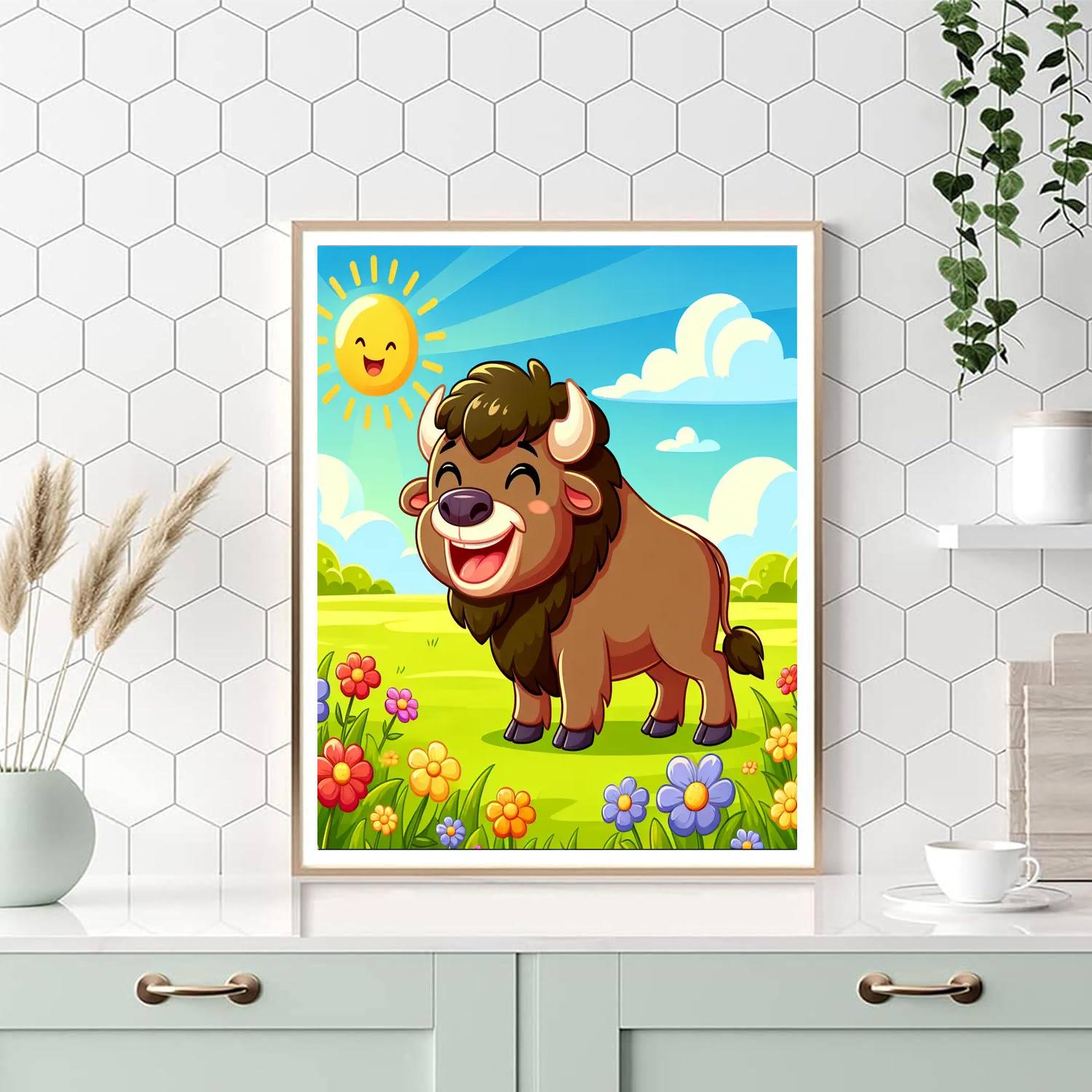 Bubbling Bison DIY Paint By Numbers