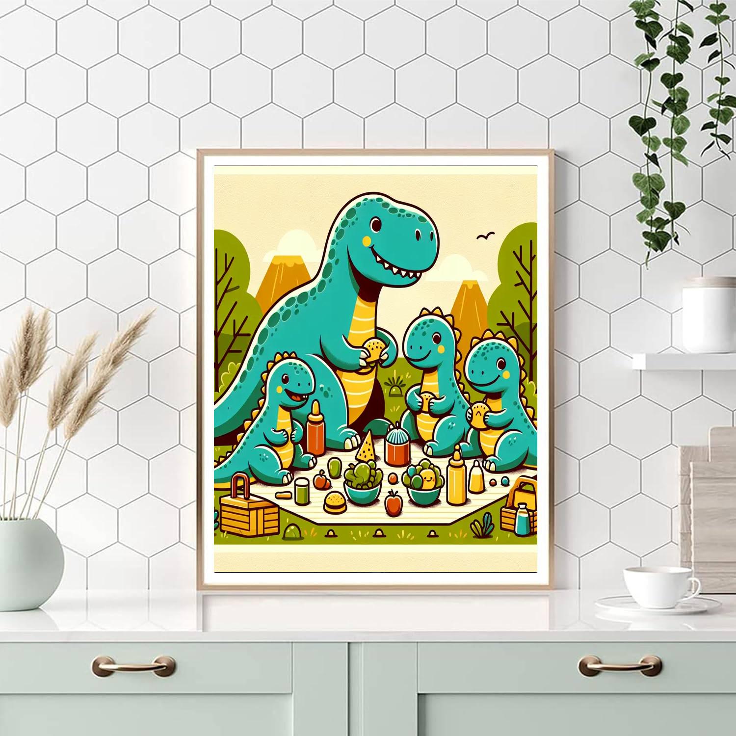 Fun Dinosaur Family Painting By Numbers Kit