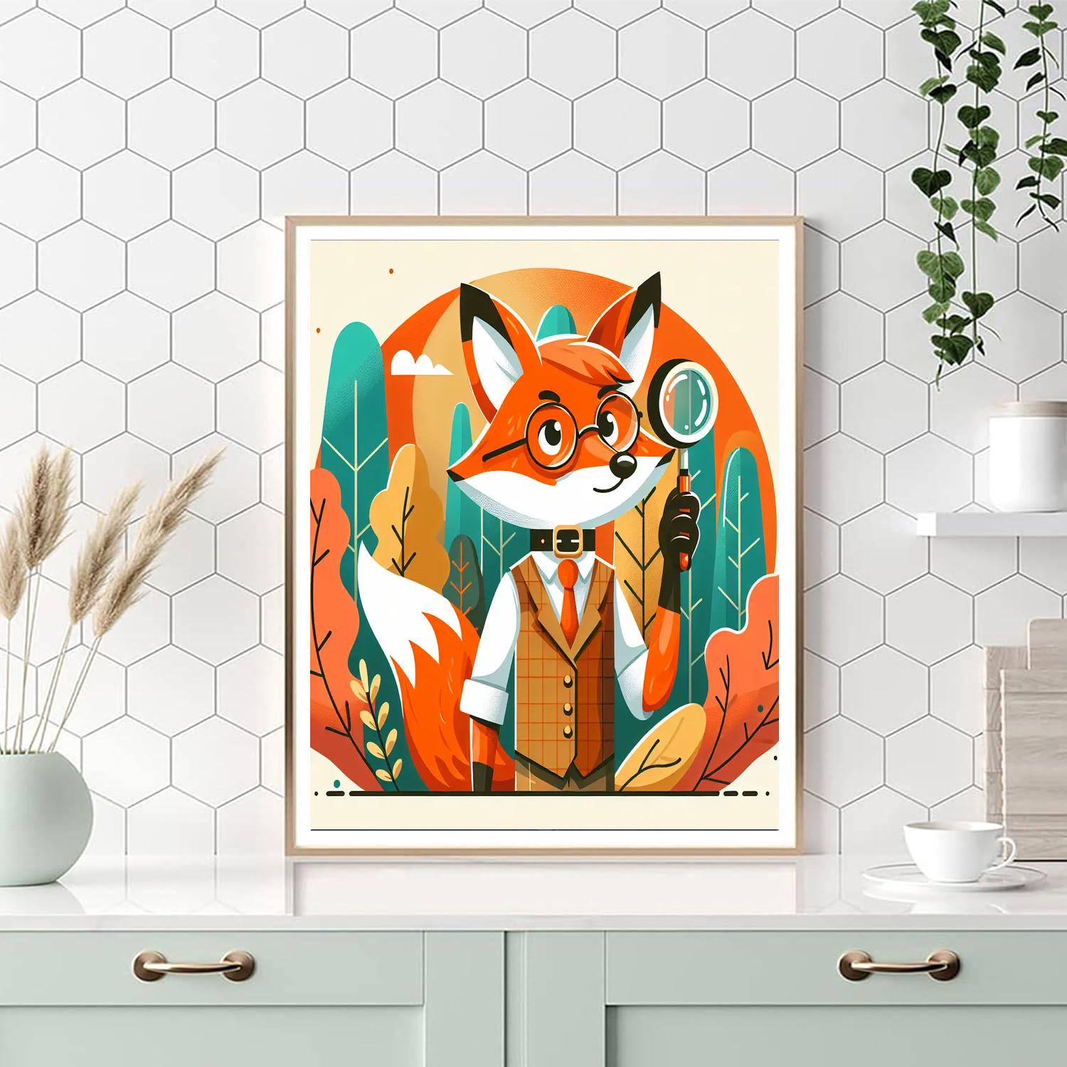 Explorer Fox Number Painting