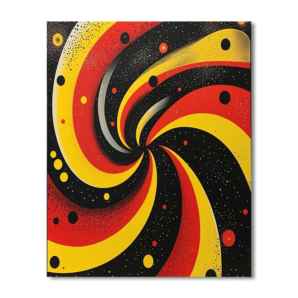 Yayoi Kusama Inspired Cosmic Spirals  Paint By Numbers