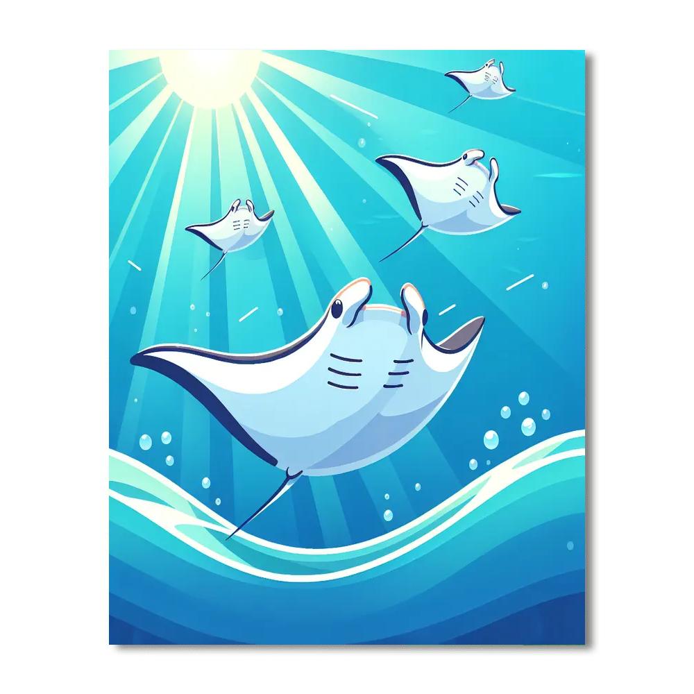 Magical Manta Migrations Numbered Painting Kits