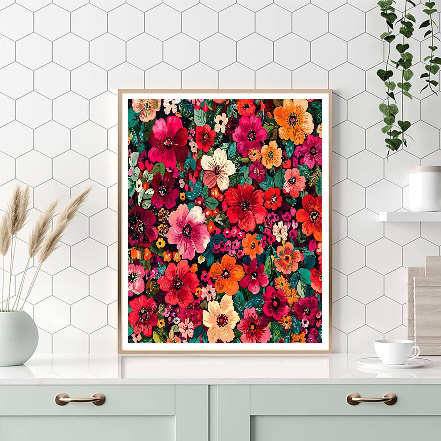 Frida Kahlo Inspired Floral Echoes  Numbered Painting Kits