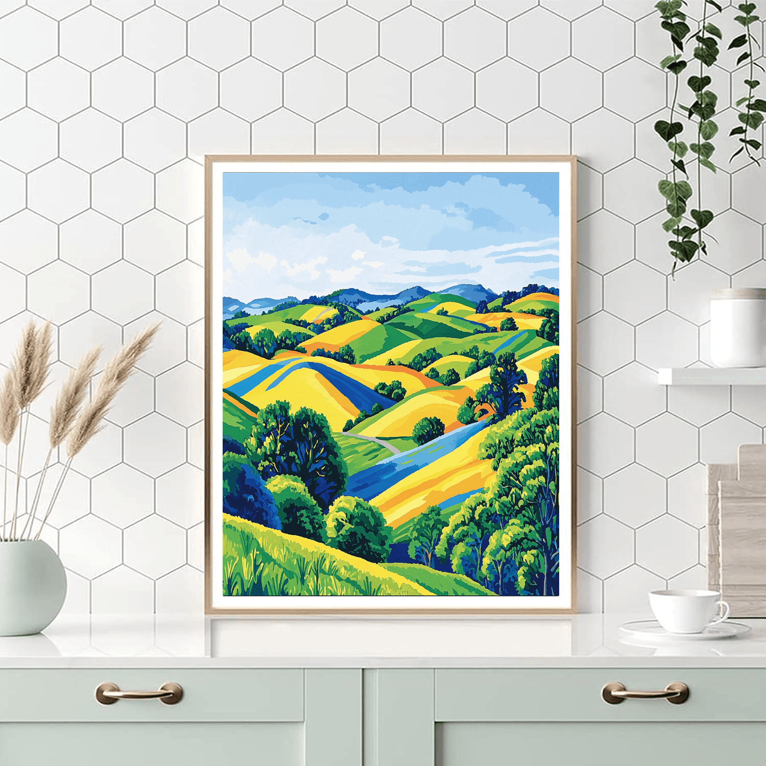 David Hockney Inspired Vibrant Dreams  Paint By Numbers Art