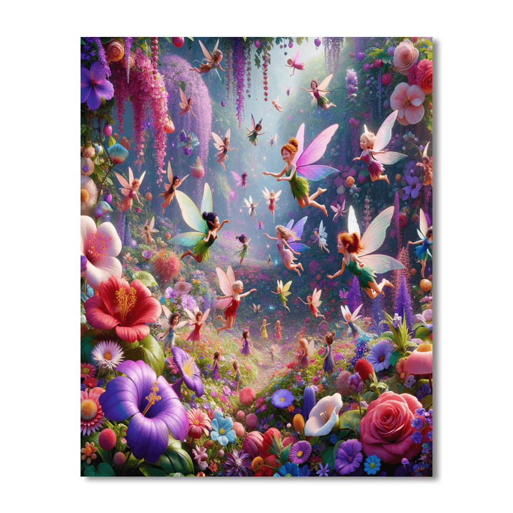 Delicate Fairy Garden Painting Number Kit