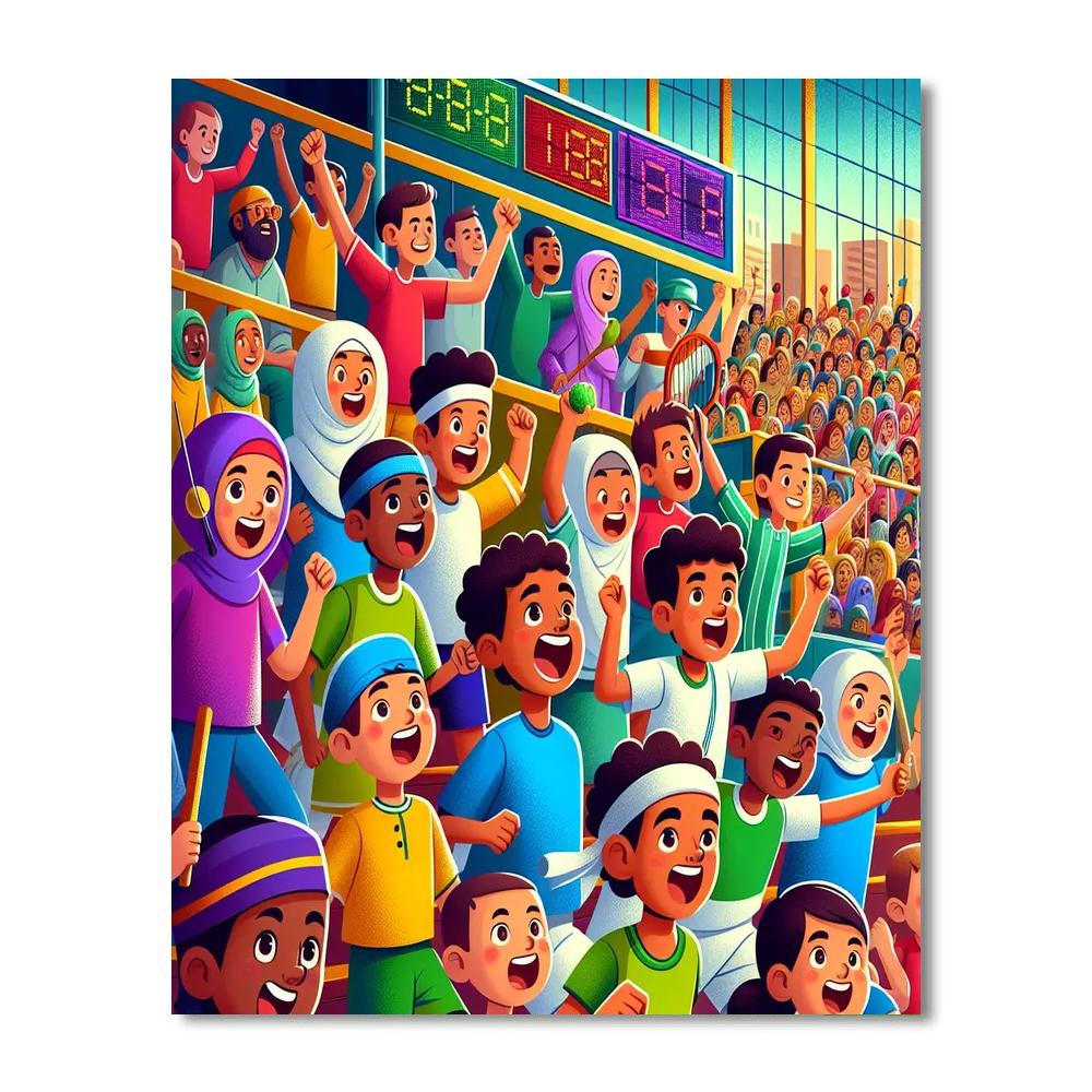 Energetic Sports Extravaganza Paint By Numbers Art