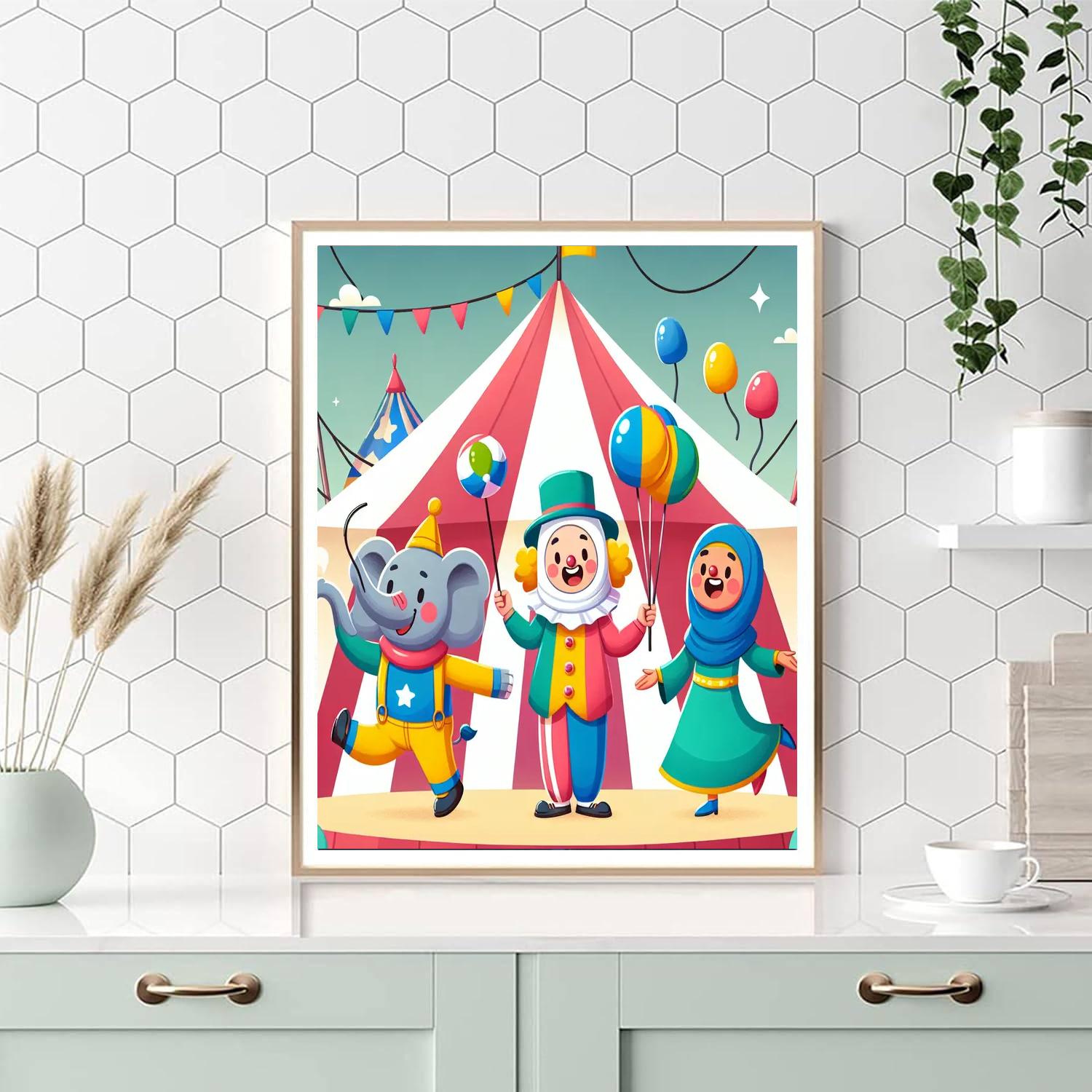 Happy Circus Show Painting By Numbers Kit