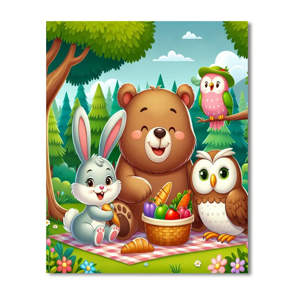 Friendly Forest Family Numbered Painting Kits