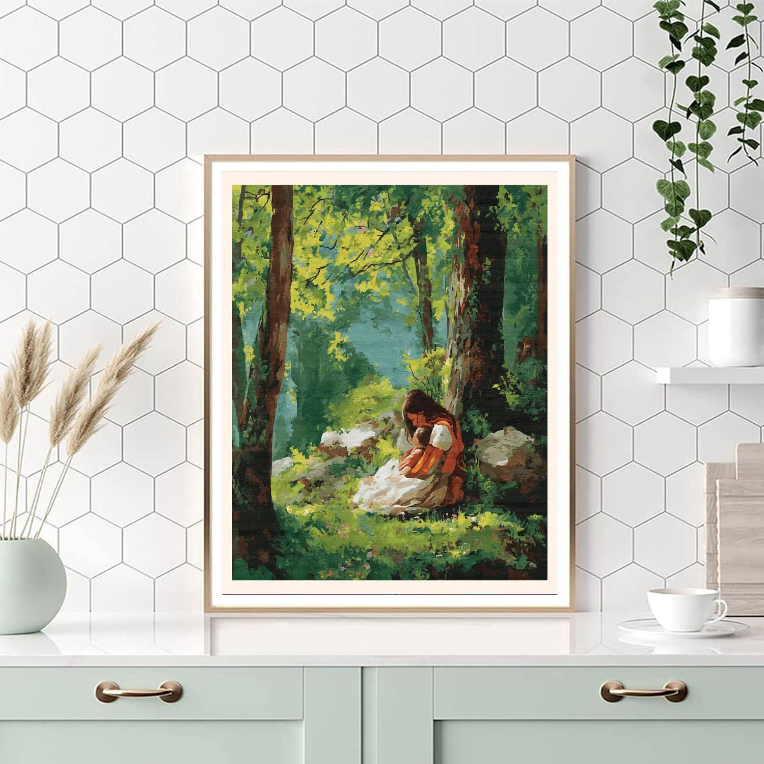 Mother's Embrace In Nature Number Painting