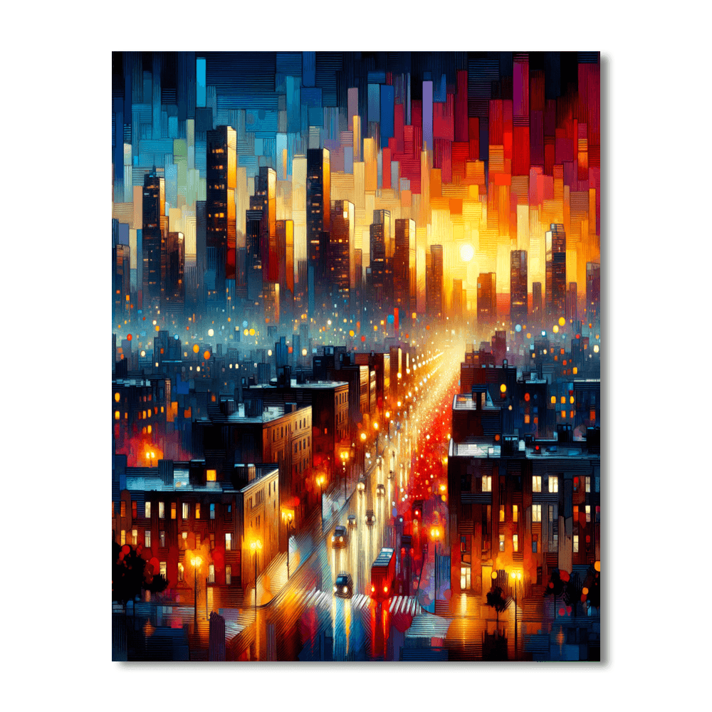 Dynamic Cityscape Energy Paint By Numbers Art