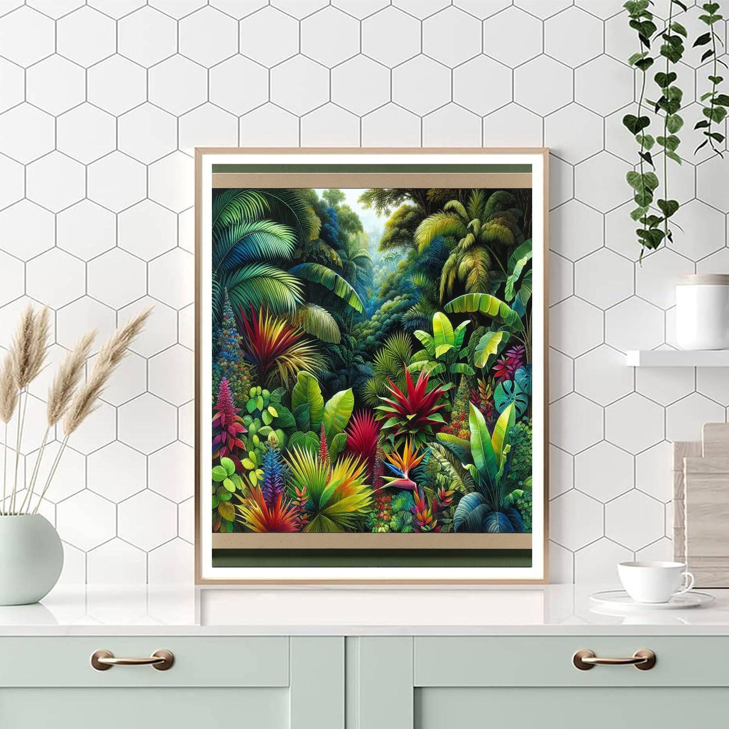 Lush Green Jungle Escape Painting Number Kit