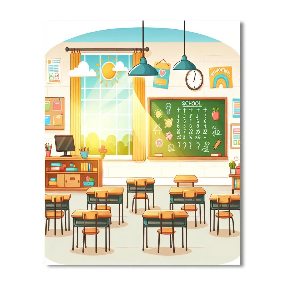 Cheerful School Day Paint By Color