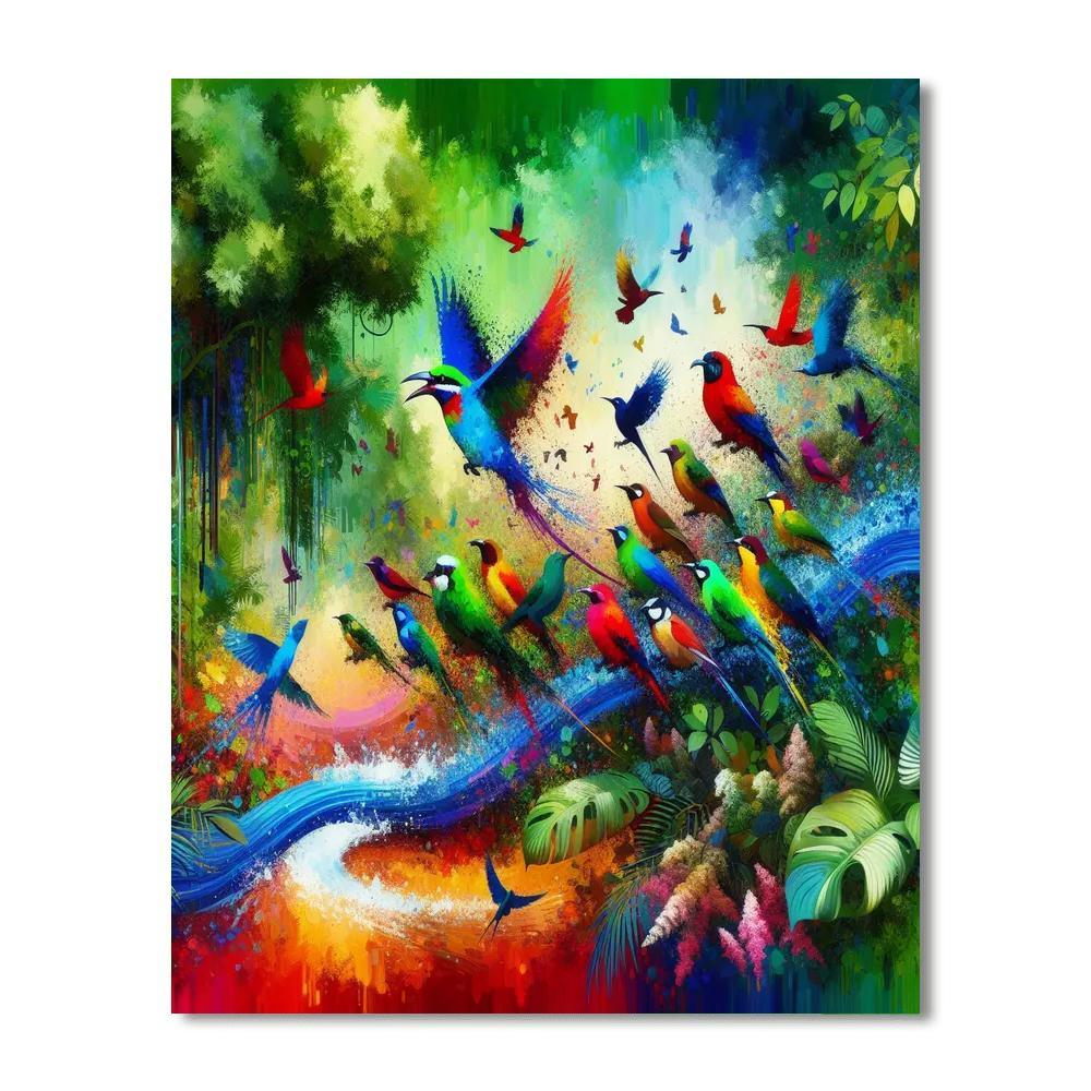 Bird's Serenade Symphony Paint By Number