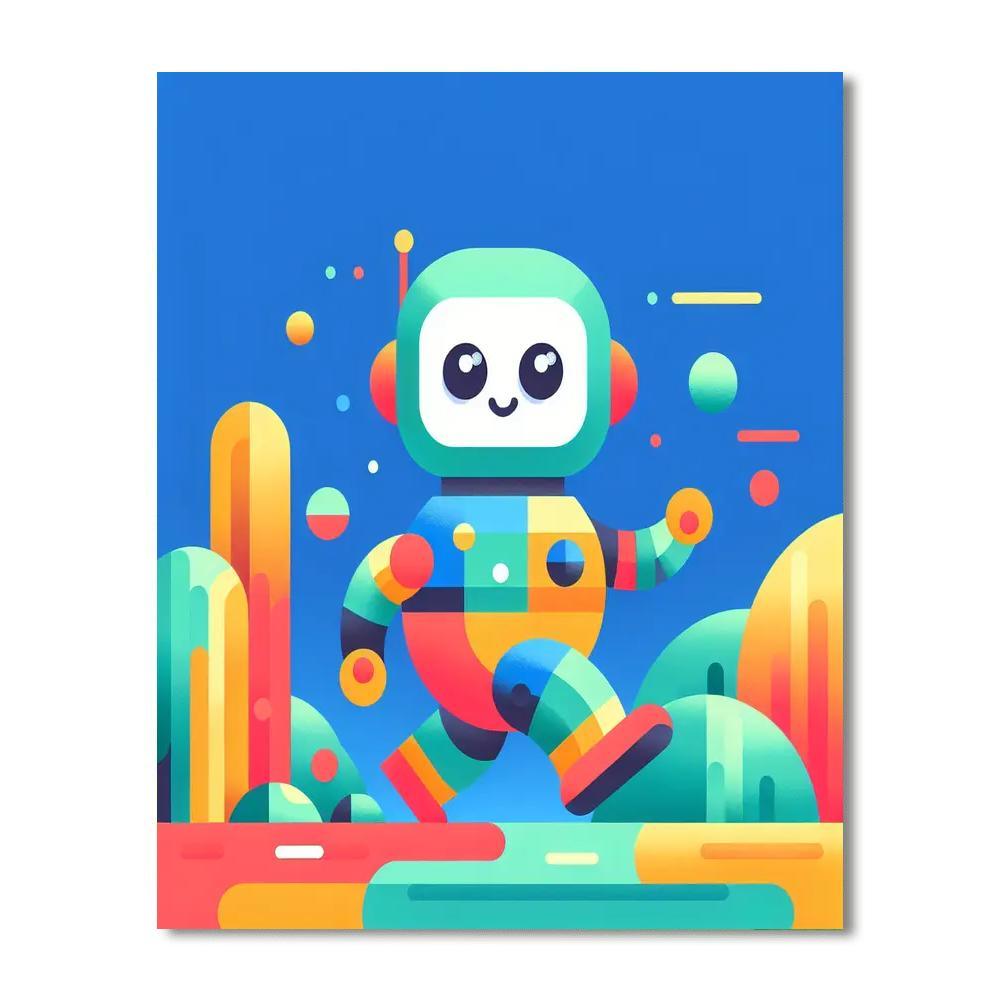 Adventurous Robot Explorer Painting By Numbers Kit
