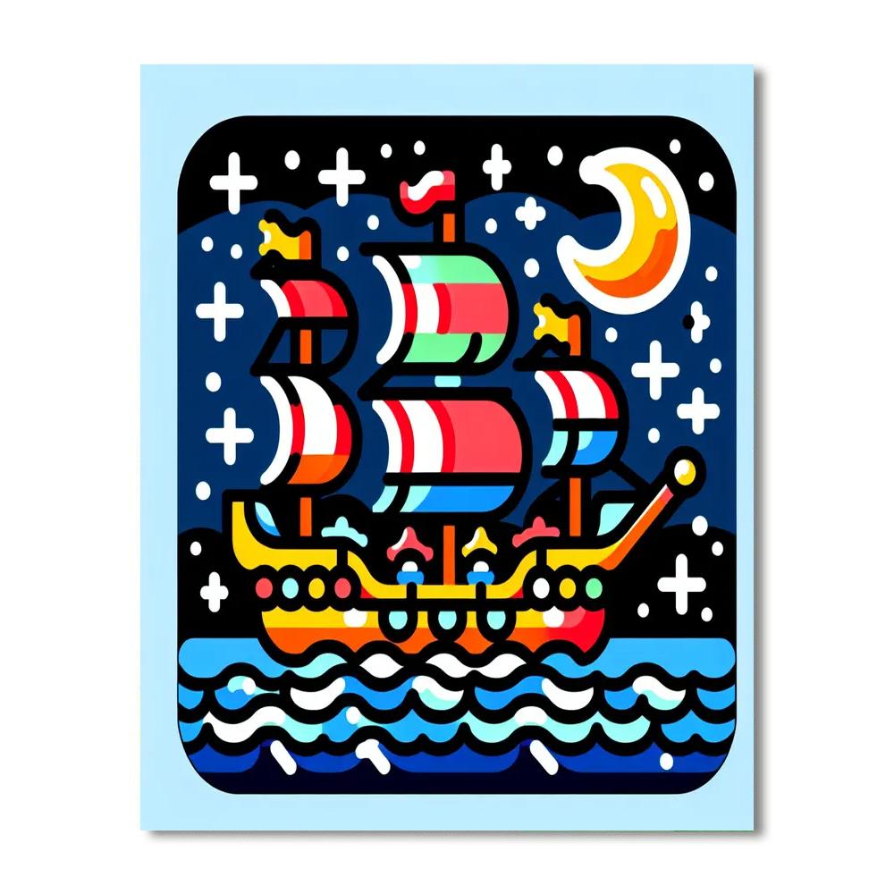 Starlit Pirate Voyage Paint By Numbers