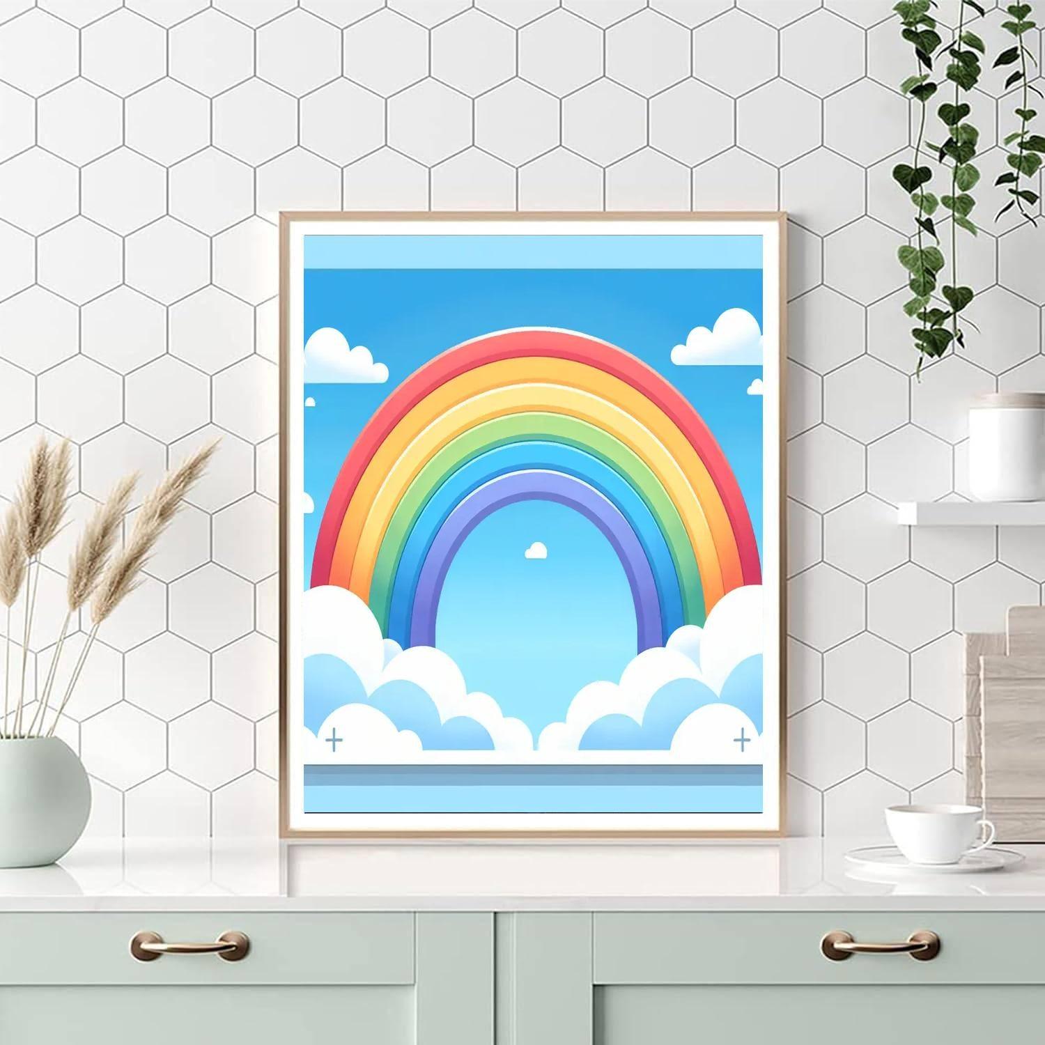 Glittery Rainbow Paint By Number