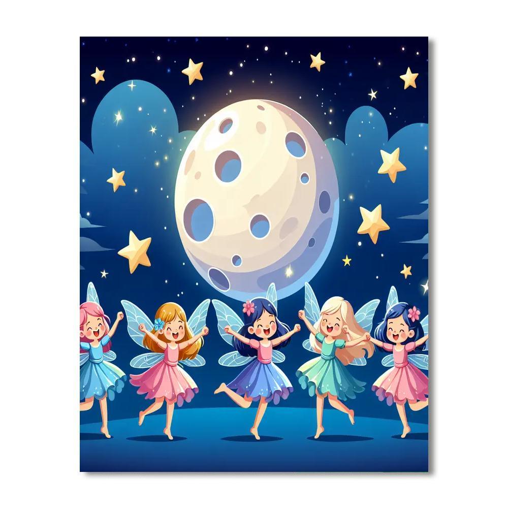 Dancing Fairies In The Moonlight Paint By Color