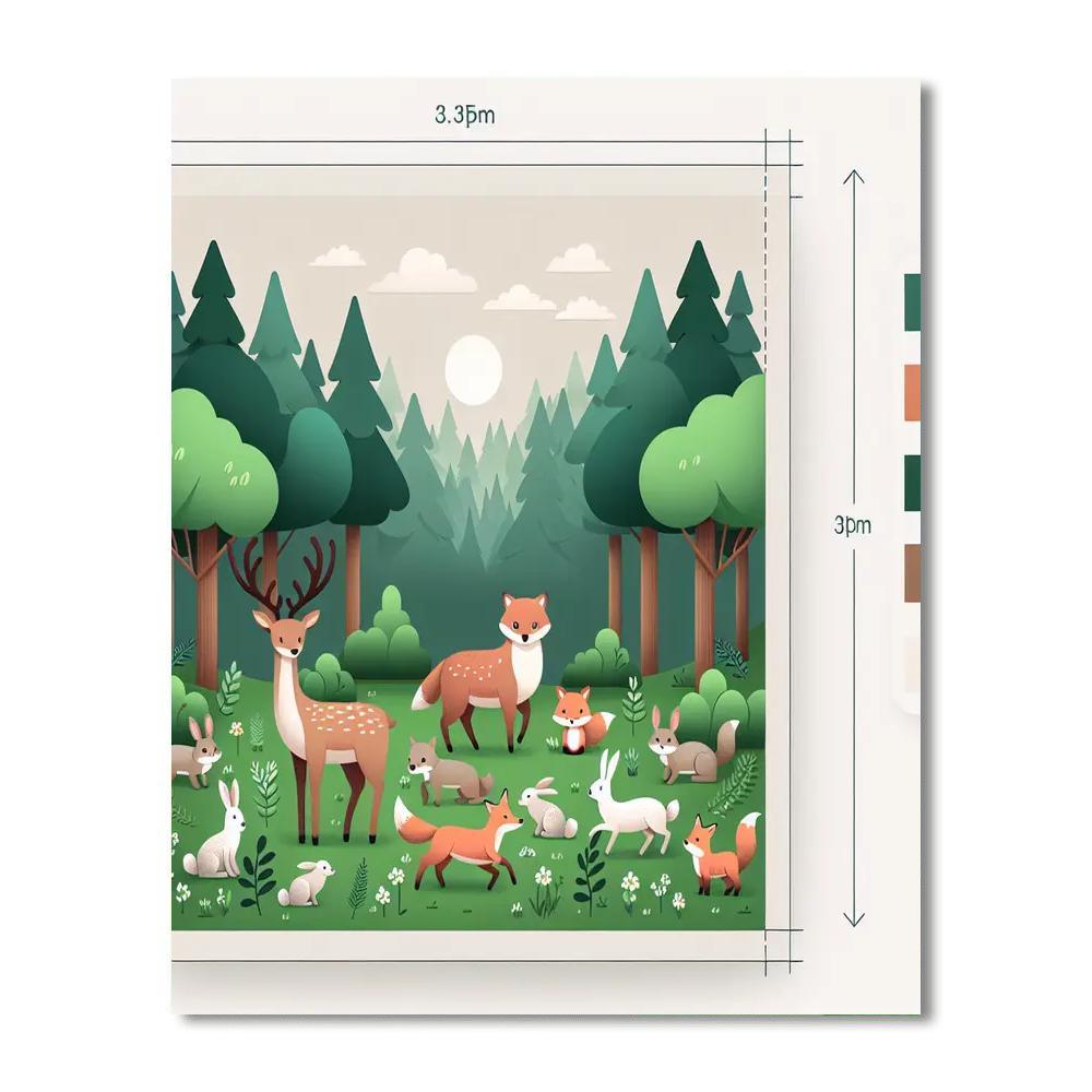 Forest Creatures At Play Painting By Numbers Kit