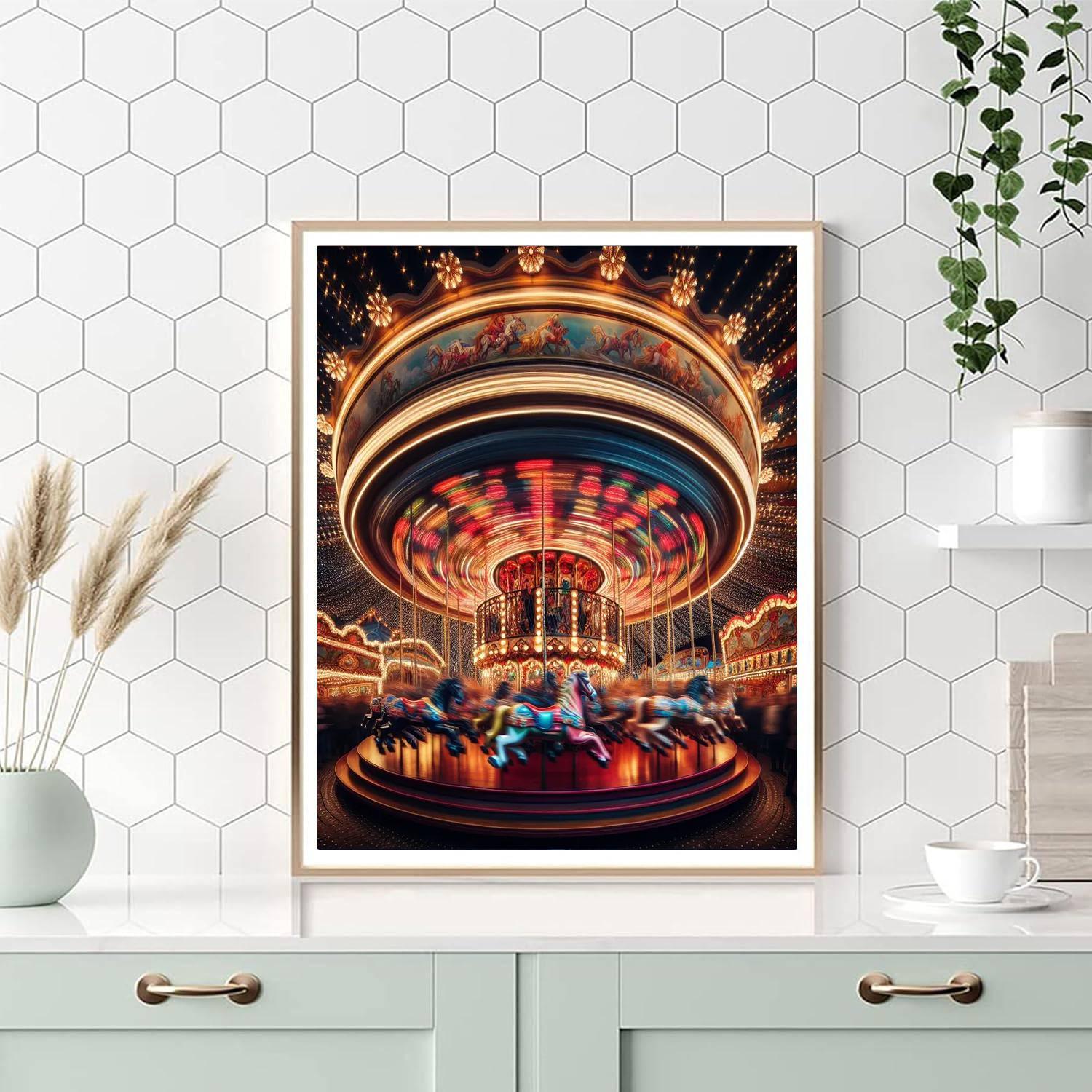 Joyful Carnival Carrousel Paint By Numbers Art